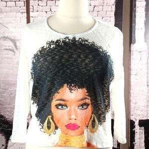 Beautiful Black Woman Ripped Back Top